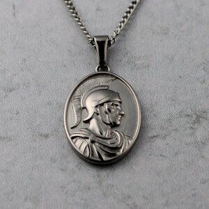 Silver Centurion Pendant Chain Necklace